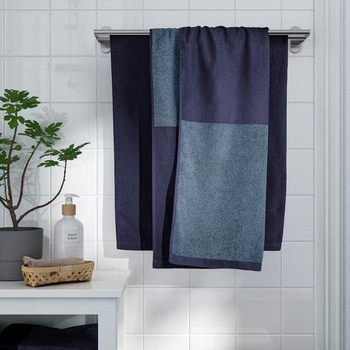 Luxurious bath towel in a deep blue/mélange hue, 70x140 cm- 90442904