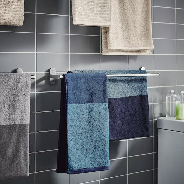 Plush and cozy bath towel in dark blue/mélange, 70x140 cm - 90442904