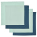 A close-up of a light turquoise and dark green-blue napkin from IKEA 40545928            