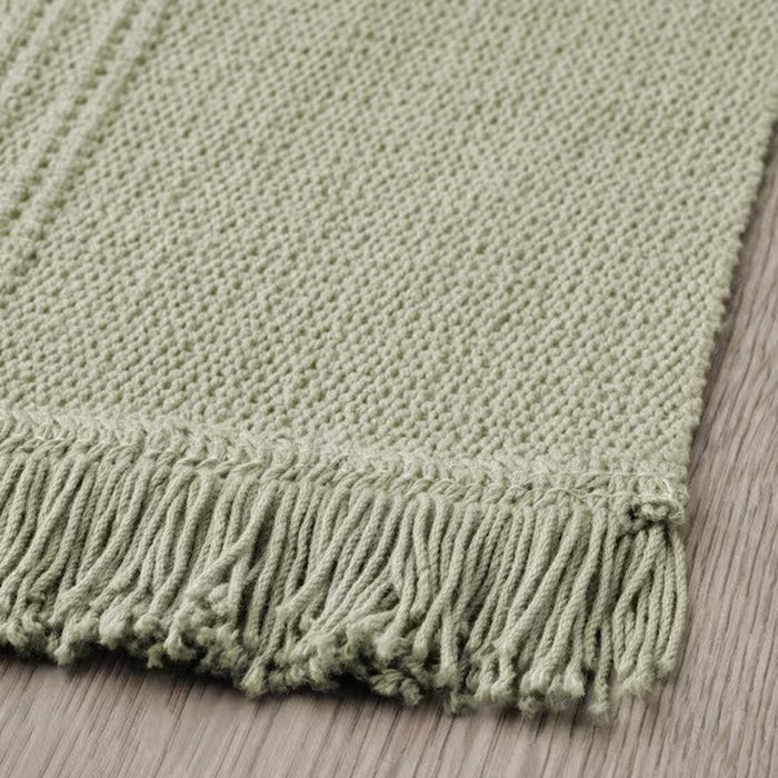 Small flatwoven rug in light green, perfect for adding a pop of color to any room, 55x85 cm.-20545284