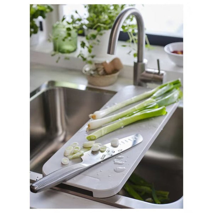 The IKEA Chopping board fits in sink with inner dimension 40 cm  20512801 