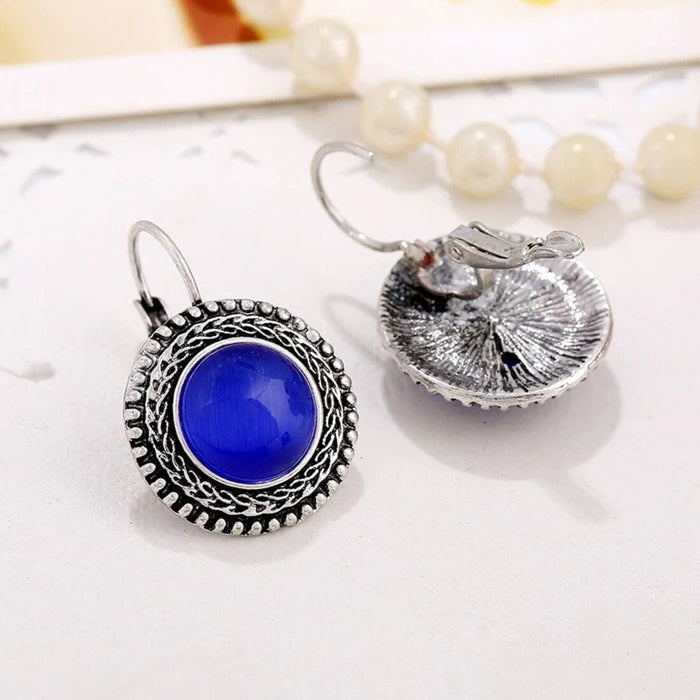 Bohemian Chic Earrings: Carved Vintage Tibetan Silver Plated H13380