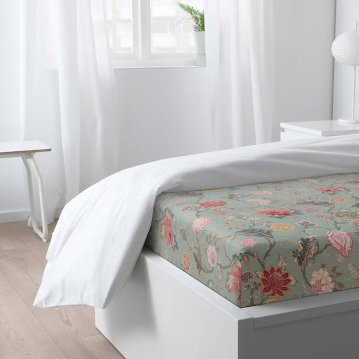 An IKEA fitted sheet with easy-care and wrinkle-resistant fabric, perfect for busy individuals  50556539
