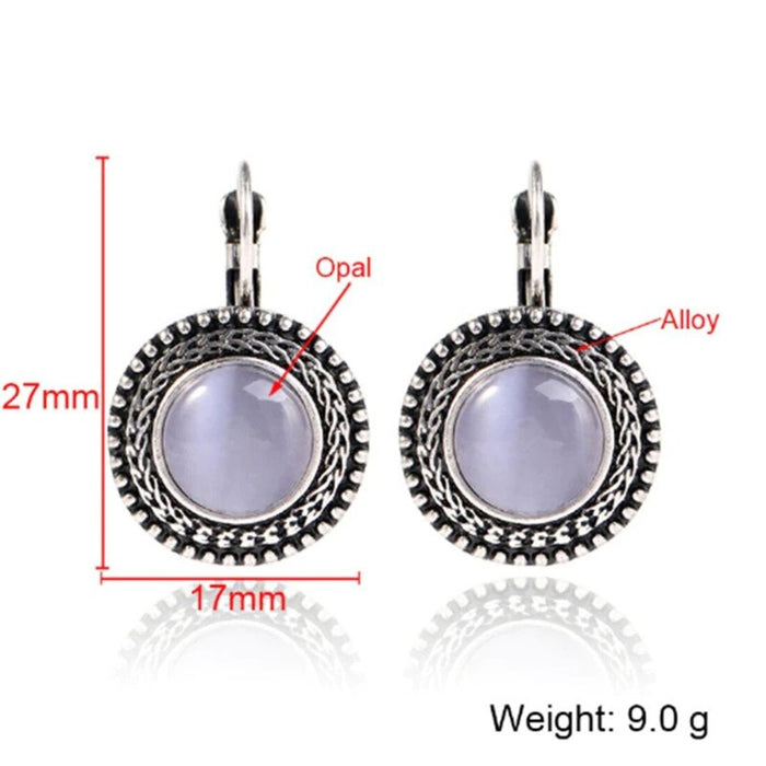 Eye-catching Carved Tibetan Silver Plated Earrings for a Trendy Look H13381
