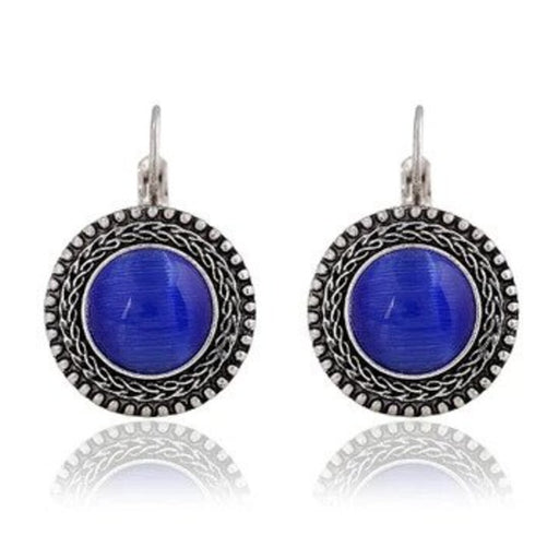 Vintage-inspired Tibetan Silver Plated Earrings with Intricate Carved Design H13380