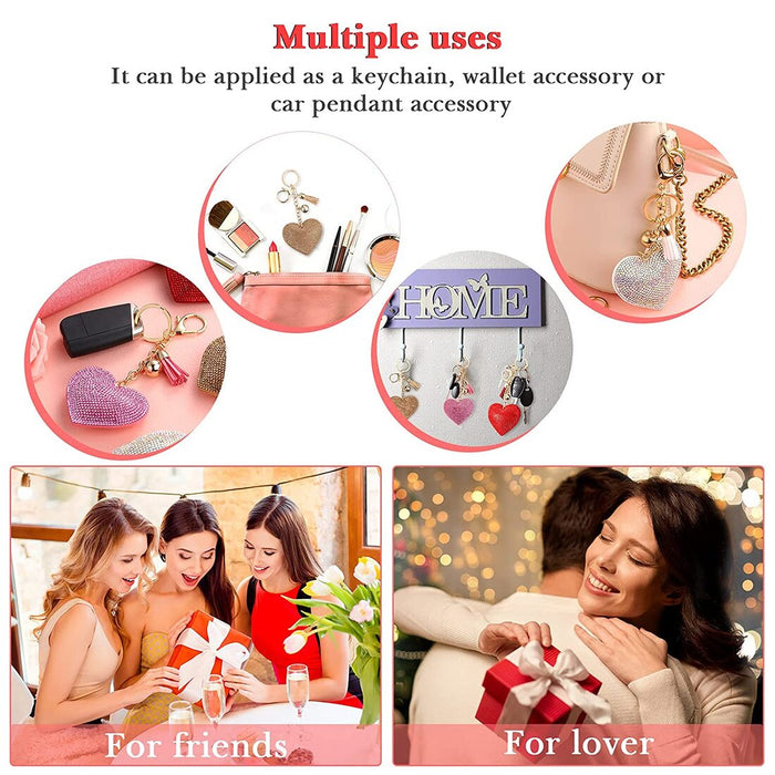 Exquisite crystal heart key chain for women