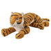 A playful scene of two IKEA tiger soft toys engaging in a mock fight, with other toys looking on- 50408582