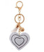 A close-up shot of a crystal heart key chain for women