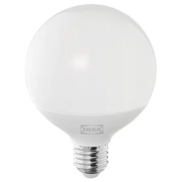 Opal white globe LED bulb with E27 base and 1055 lumens brightness