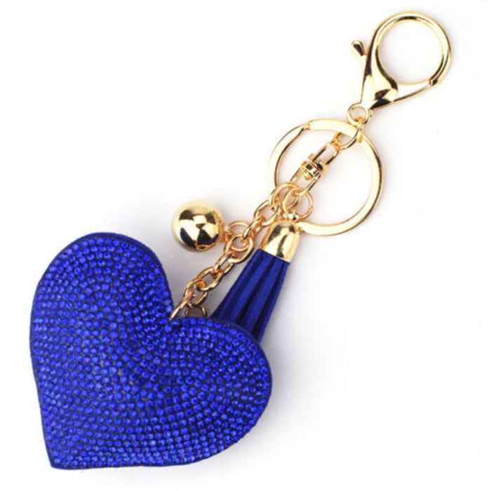 Charming crystal keychain with heart-shaped charm for women
