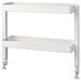 An image of a Stylish and affordable IKEA White desktop shelf with two desks  00541569