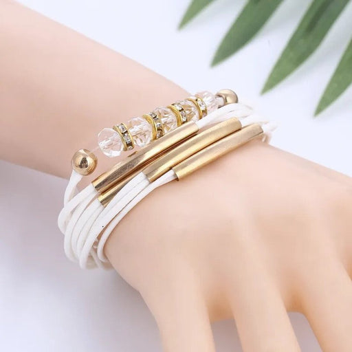 A multilayer leather bracelet with a beautiful braided design