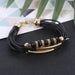 A trendy multilayer leather bracelet with a beautiful, floral design