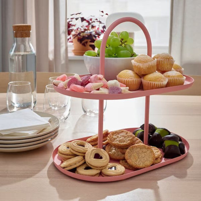 Serve your treats in style with the eye-catching IKEA serving stand - two tiers, featuring a trendy pink finish  80543833