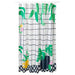 An image of the IKEA white/green shower curtain hanging in a bathroom, adding a pop of color and style to the decor. The curtain is made from high-quality material and is 180x200 cm in size.- Digital Shoppy