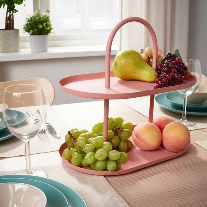 Impress your guests with the fashionable and functional IKEA serving stand - two tiers, featuring a delightful pink color  80543833