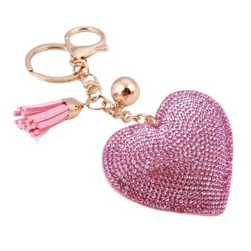 Attractive crystal heart keychain for women