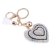  women's key chain with a crystal heart pendant and chain tassel