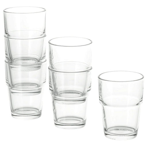 A clear glass tumbler from IKEA, perfect for everyday use or special occasions.