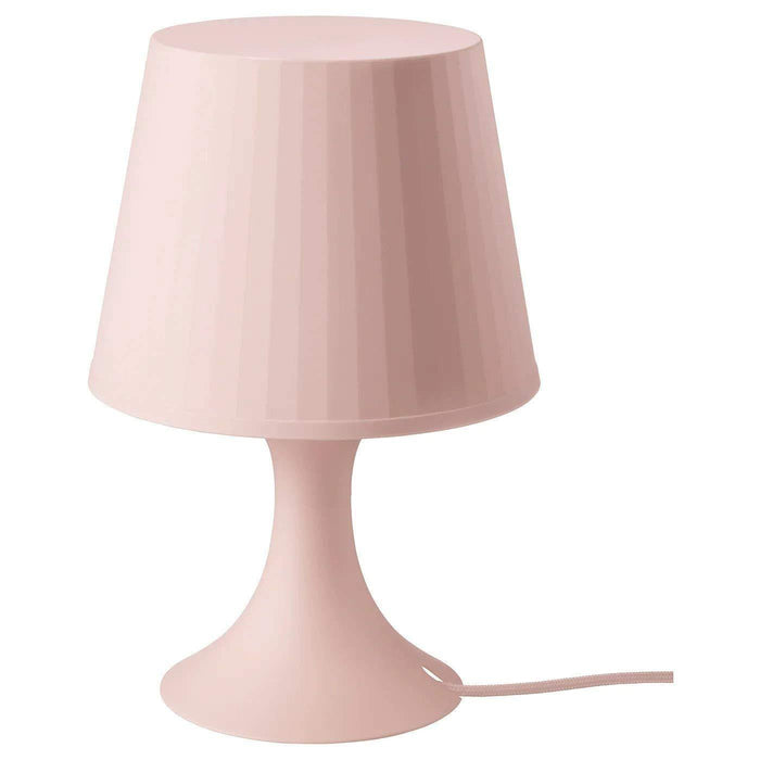 Digital Shoppy IKEA Table Lamp, Light Pink, 29 cm (11") with LED Bulb E14 Globe Opal White - digitalshoppy.in