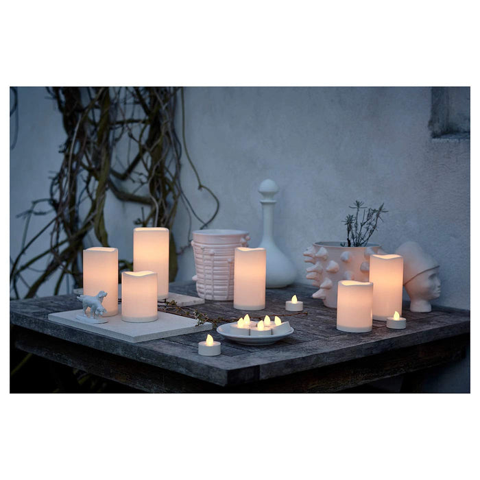 Digital Shoppy IKEA LED Tealight Indoor/Outdoor Natural Looking Candle Battery Operated - White - digitalshoppy.in