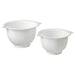Image of the smooth, glossy finish of the mixing bowls: "The smooth, glossy finish of the white IKEA mixing bowls for easy cleaning." -30421792
