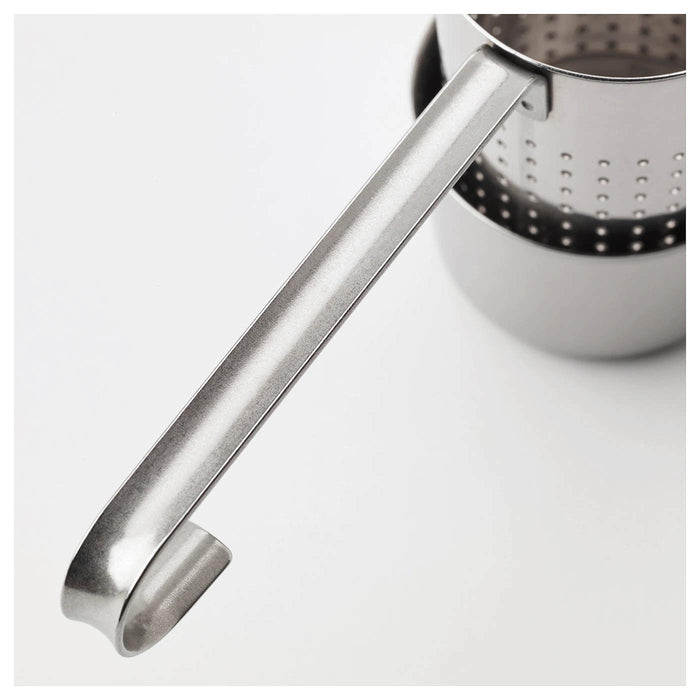 A stylish and modern stainless steel tea infuser, featuring a unique and eye-catching design. 40360241