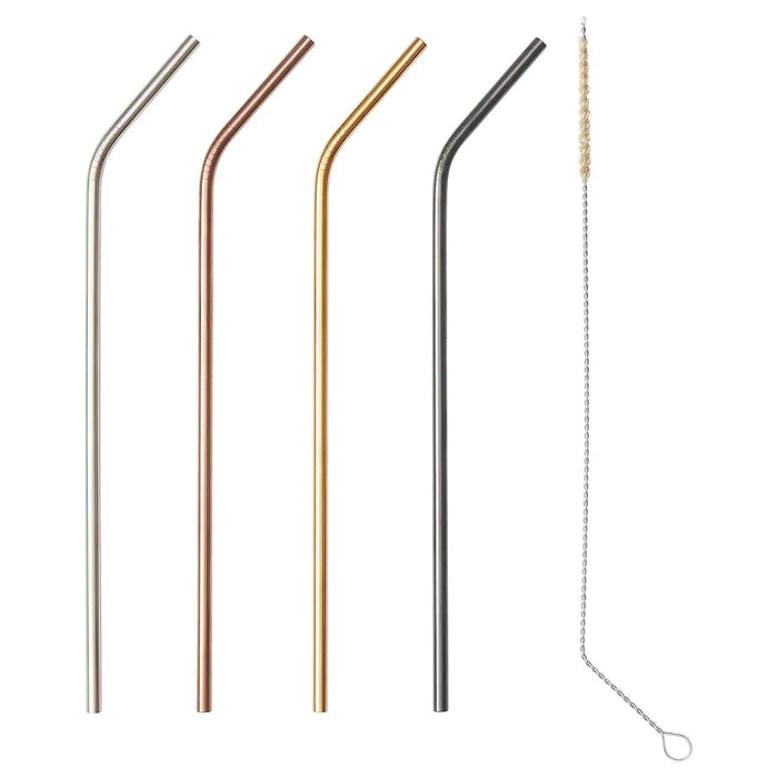 Digital Shoppy IKEA Straws and Cleaning Brush - Pack of 4 Straws and 1 Cleaning Brush - digitalshoppy.in