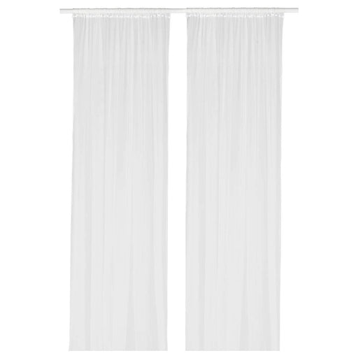 Digital Shoppy IKEA Net Curtains - 1 Pair (White) - Curtain, Window Curtain Online, Designer Curtain Online, Plain curtains, Curtains for home