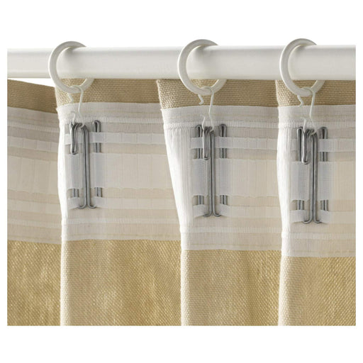 a curtain hanging from the IKEA Curtain Ring with Clip and Hook in White, demonstrating its versatility and ease of use. 60217233