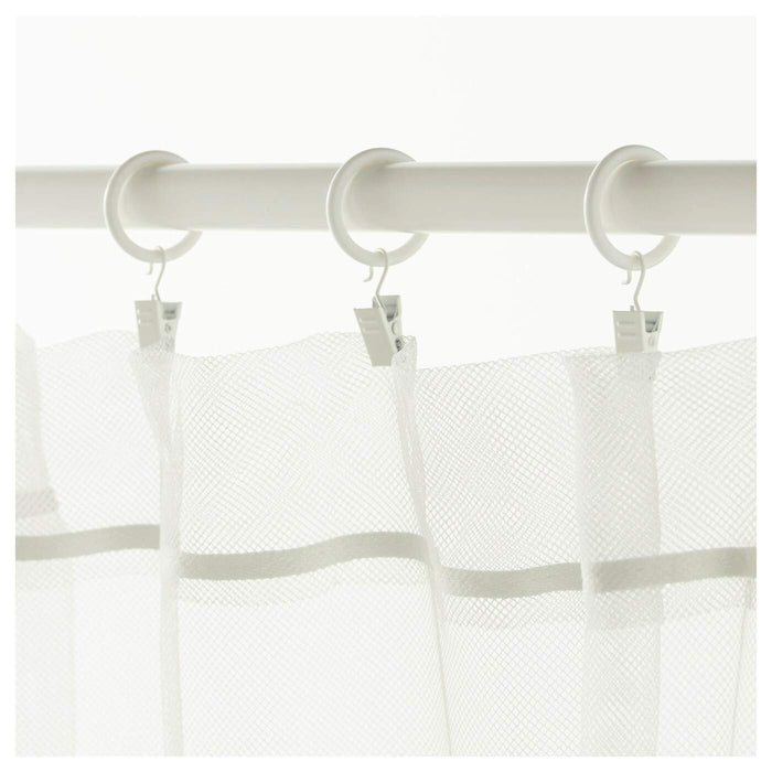  IKEA Curtain Ring with Clip and Hook in White, featuring an image of the product and its specifications. 60217233