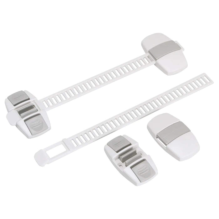 Digital Shoppy IKEA Multi-Utility Latch for Locking Cabinet/Drawer/Refrigerator/Toilet seat/for Baby Safety, White - 2 Pack - digitalshoppy.in
