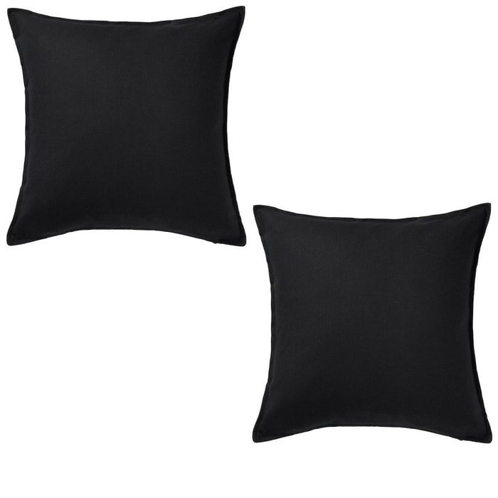 A simple yet elegant cushion covers in solid black, crafted from durable and easy-to-clean material-60281139