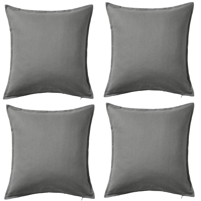 A simple yet elegant cushion cover in solid grey, crafted from durable and easy-to-clean material-30281145