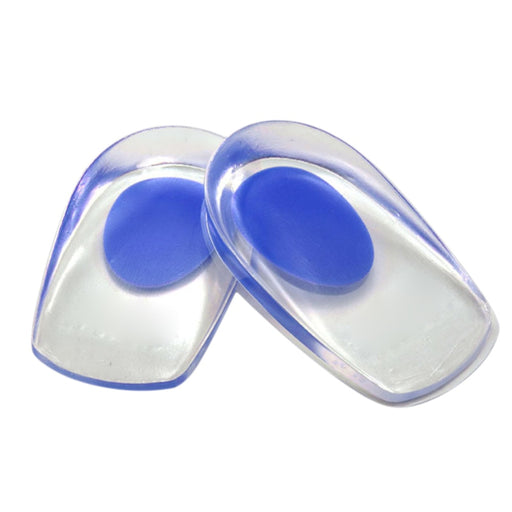 Digital Shoppy 1 Pair Heel Support Pad Cup Gel Silicone Shock Cushion Orthotic Increased Insoles Plantar Care Foot Inserts Soft Half Height(Blue)