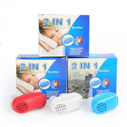 Digital Shoppy  2 in 1 Anti Snoring Air Purifier Nose Breath Apparatus Stop Snoring Device Soft Silicone Combination Clean Air Sleep Aid MP0128 - FREE SHIPPING