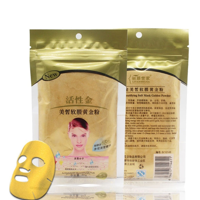 Digital Shoppy 24K Active Gold Whitening Soft Mask Gold Powder Face Anti aging Firming Skin High Moisture Molecular Homely Spa Facial Mask 50g - FREE SHIPPING - digitalshoppy.in