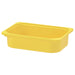 A set of stackable plastic storage boxes with snap-on lids and wheels from IKEA, great for storing larger items like sports equipment or seasonal decorations.