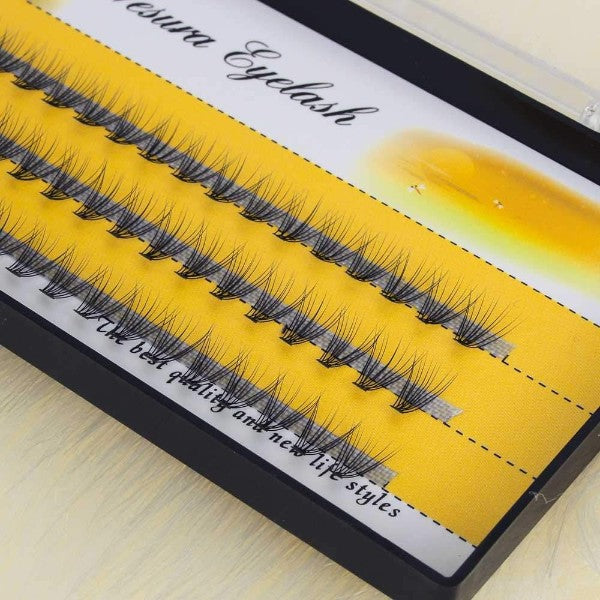 Digital Shoppy Natural Long Individual Flare Cluster False Eyelashes 10D Mink Eyelash Extension - 60 bundles/box