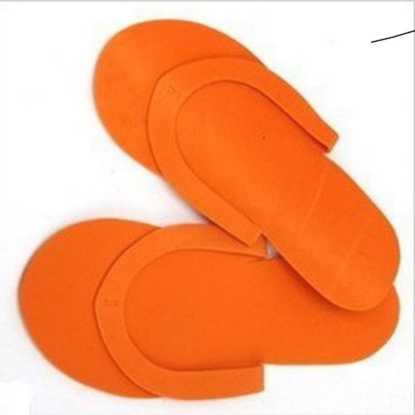 Disposable foot coverings, including foam slippers and sandals, for use in salons and spas.