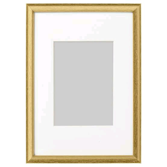 A classic gold frame from IKEA, designed to showcase for your  photos and artwork. 20370397
