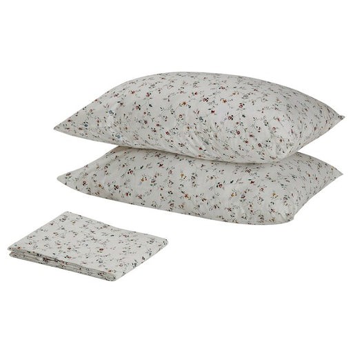 White cotton flat sheet and 2 pillowcase set from IKEA 80419013