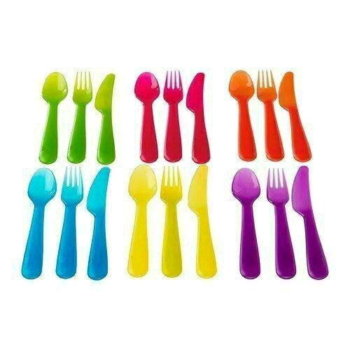IKEA KALAS Cutlery Set Mixed Colors - 18 Piece
