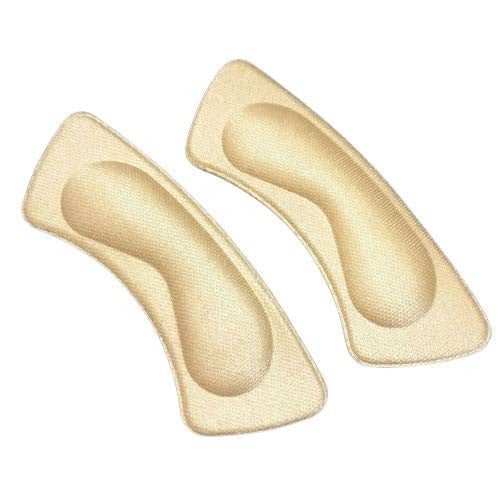 Digital Shoppy 1 Pair 4D Soft Memory Foam Fabric Shoe Back Heel Inserts Foot Care Tool New Sticky Insoles Pads Cushion Liner Grip Pad (beige)